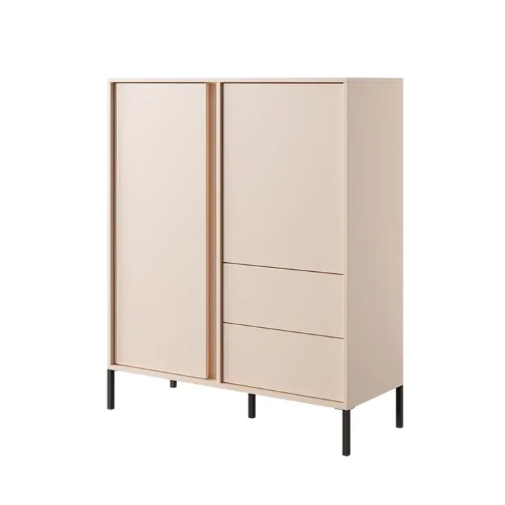 Credenza alta 103x123h cm 2 ante 2 cassetti beige Melly
