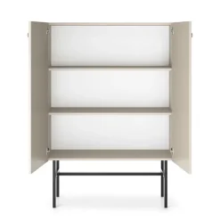 Credenza alta 94x132h cm 2 ante moderna beige Eterna