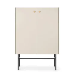 Credenza alta 94x132h cm 2 ante moderna beige Eterna