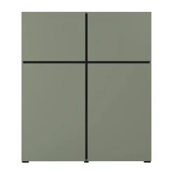 Credenza alta 120x139h cm 4 ante moderna verde nero Lolla