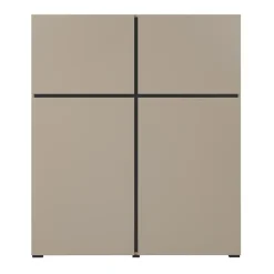 Credenza alta 120x139h cm 4 ante moderna tortora nero Lolla