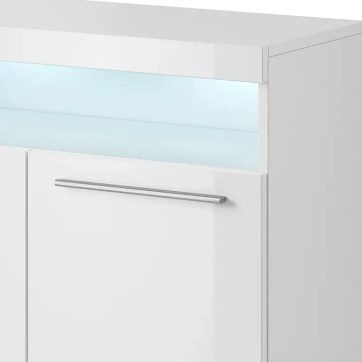 Credenza alta 91x92h cm 2 ante moderna bianco lucido Frisk