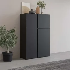 Credenza alta 92x139h cm 3 ante nero Edge