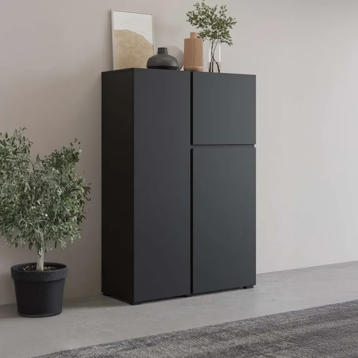 Credenza alta 92x139h cm 3 ante nero Edge