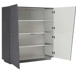 Credenza alta 120x126h cm 4 ante ossido Candia Gihome®