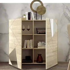 Credenza alta 121x111h cm 2 ante samoa specchio con serigrafia Olimpo