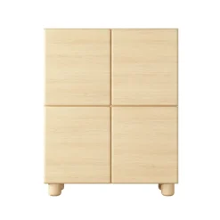 Credenza alta 100x125h cm 4 ante soggiorno rovere chiaro Mellow