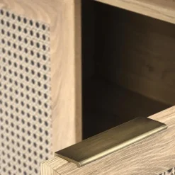 Credenza alta 80x173h cm con libreria 2 ante 3 vani moderna rovere Sombra