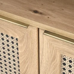 Credenza alta 80x173h cm con libreria 2 ante 3 vani moderna rovere Sombra