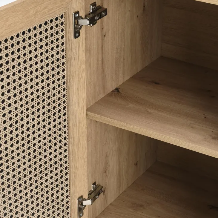 Credenza alta 80x173h cm con libreria 2 ante 3 vani moderna rovere Sombra