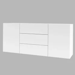 Credenza sospesa 140x63h cm moderna bianca Fusion