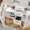 Credenza 180x81h cm 2 ante 4 cassetti bianco lucido Biancaneve