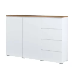 Credenza 150x100h cm 2 ante 4 cassetti bianco rovere Ischia