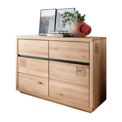 Credenza 120x85h cm 2 ante 2 cassetti legno massello rovere Tarselia