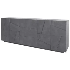 Credenza 224x86h cm 4 ante 3 cassetti moderna ossido Zenzero Gihome®