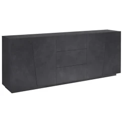 Credenza 220x86h cm 4 ante 3 cassetti moderna ossido Candia Gihome®