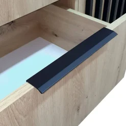 Credenza 155x86h cm 2 ante 3 cassetti soggiorno quercia nero Miller