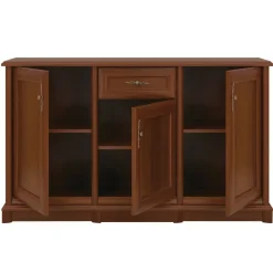 Credenza 153x90h cm 3 ante 1 cassetto arte povera noce Toscana