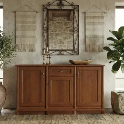 Credenza 153x90h cm 3 ante 1 cassetto arte povera noce Toscana