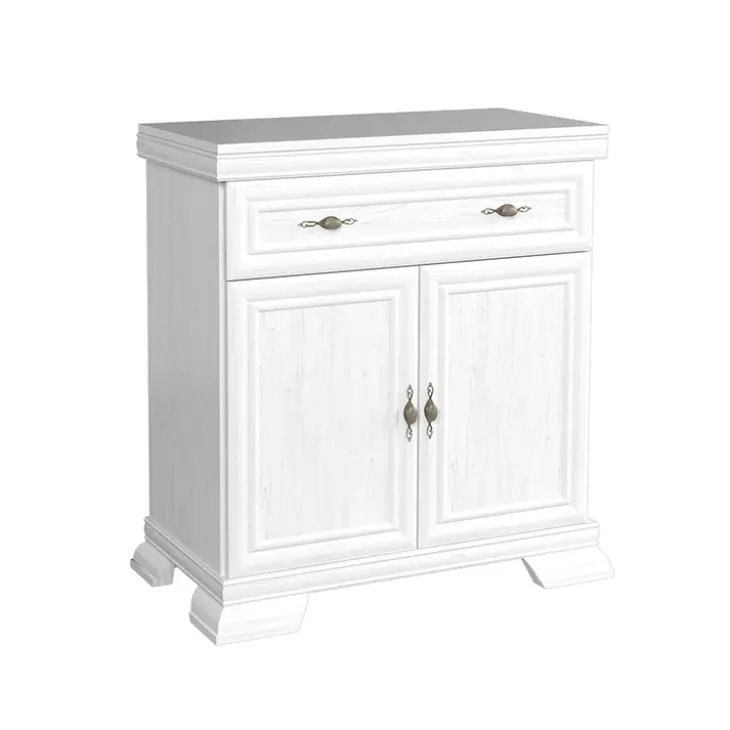 Credenza 88x97h cm 2 ante 1 cassetto shabby bianco frassinato Kelly