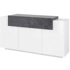 Credenza 160x86h cm 3 ante moderna bianco ossido Milos Gihome®