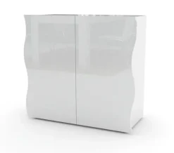 Credenza 90x81h cm 2 ante moderna bianco lucido Sea Gihome®