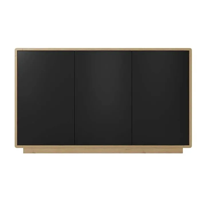 Credenza 160x75h cm 3 ante moderna nero opaco rovere Esmond