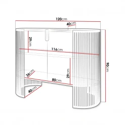 Credenza 120x90h cm 2 ante moderna nero Elisera