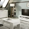 Credenza 144x80h cm 3 ante moderna soggiorno bianco opaco Creta