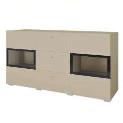 Credenza 132x70h cm 3 cassetti 2 ante beige cashmere Emotion Gihome®