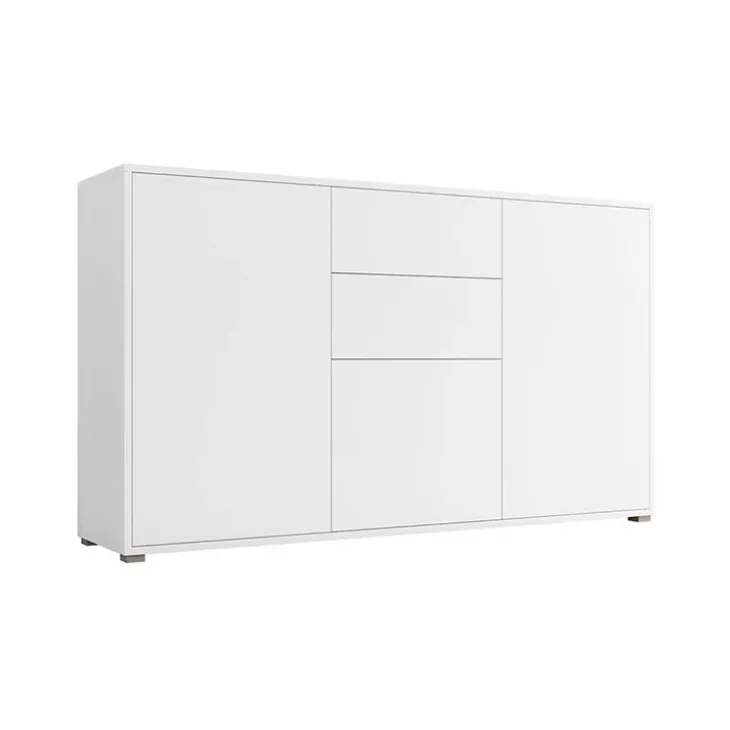 Credenza 141x93h cm 2 cassetti 3 ante moderna bianco Eindhoven