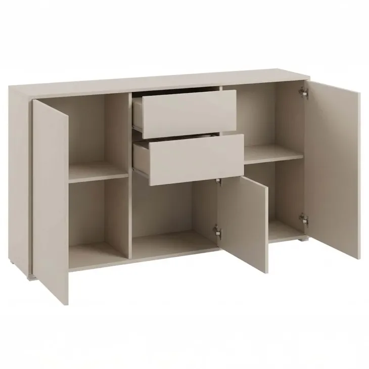 Credenza 141x93h cm 2 cassetti 3 ante moderna beige cashmere Eindhoven