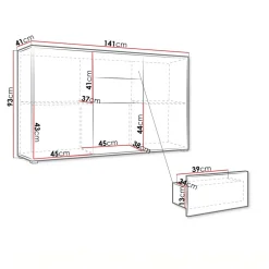 Credenza 141x93h cm 2 cassetti 3 ante moderna rovere Eindhoven