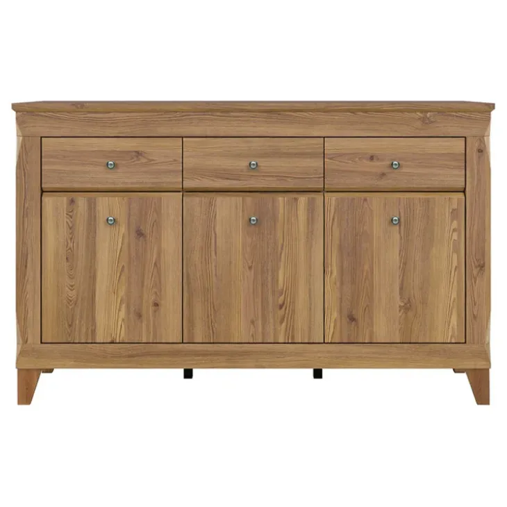 Credenza 156x98h cm 3 cassetti 3 ante rovere scuro Lucca