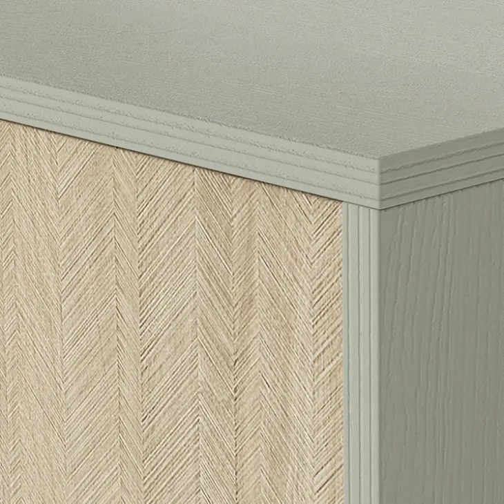 Credenza 158x80h cm 3 cassetti 2 ante verde salvia rovere Myrta