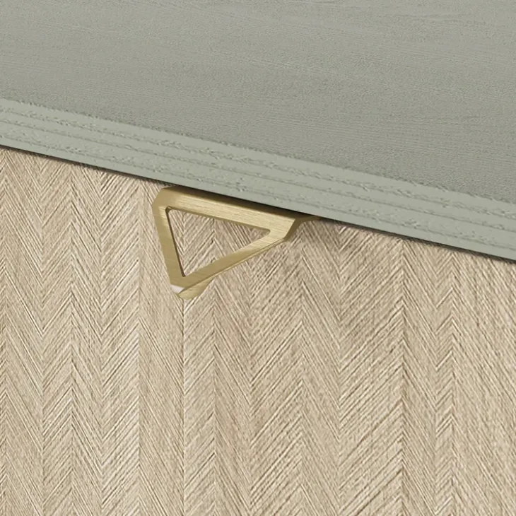 Credenza 158x80h cm 3 cassetti 2 ante verde salvia rovere Myrta