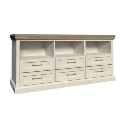 Credenza 127x75h cm 6 cassetti 3 vani pino frassinato rovere Blend