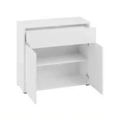 Credenza 100x93h cm 1 cassetto 2 ante moderna bianco Eindhoven