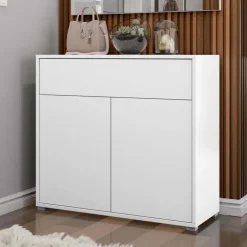 Credenza 100x93h cm 1 cassetto 2 ante moderna bianco Eindhoven