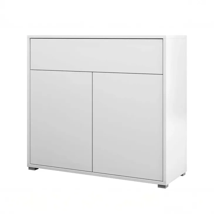 Credenza 100x93h cm 1 cassetto 2 ante moderna bianco Eindhoven