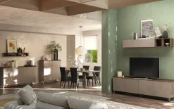 Credenza 121x126h cm moderna bronzo rovere scuro Jonson