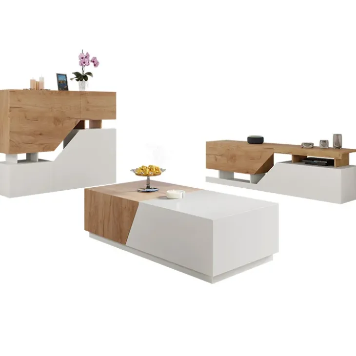 Credenza 120x100h cm moderna design rovere bianco Modesta
