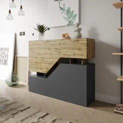 Credenza 120x100h cm moderna design rovere antracite Modesta
