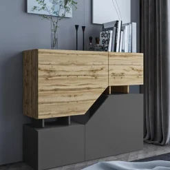 Credenza 120x100h cm moderna design rovere antracite Modesta