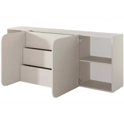 Credenza 180x70h cm sospesa 2 ante 3 cassetti beige Volia