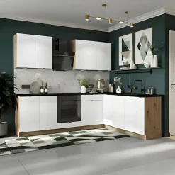Cucina angolare 260x200cm completa componibile moderna bianca Starter