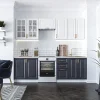 Cucina 240cm completa moderna shabby componibile bianco blu Stilly
