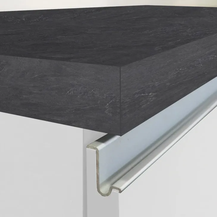 Cucina 255cm componibile lineare moderna bianco grigio pietra Gourmet Pure