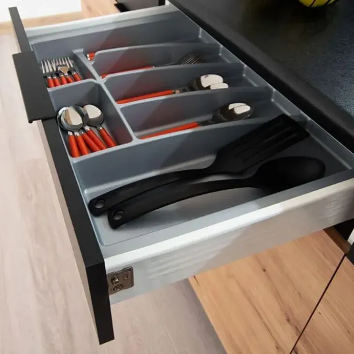 Cucina 260cm moderna componibile standard quercia nero Terry