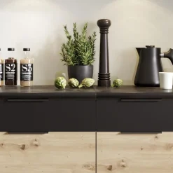 Cucina 260cm moderna componibile standard quercia nero Terry